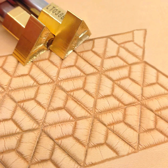 Geometric Leather Stamp – 3D Cubes