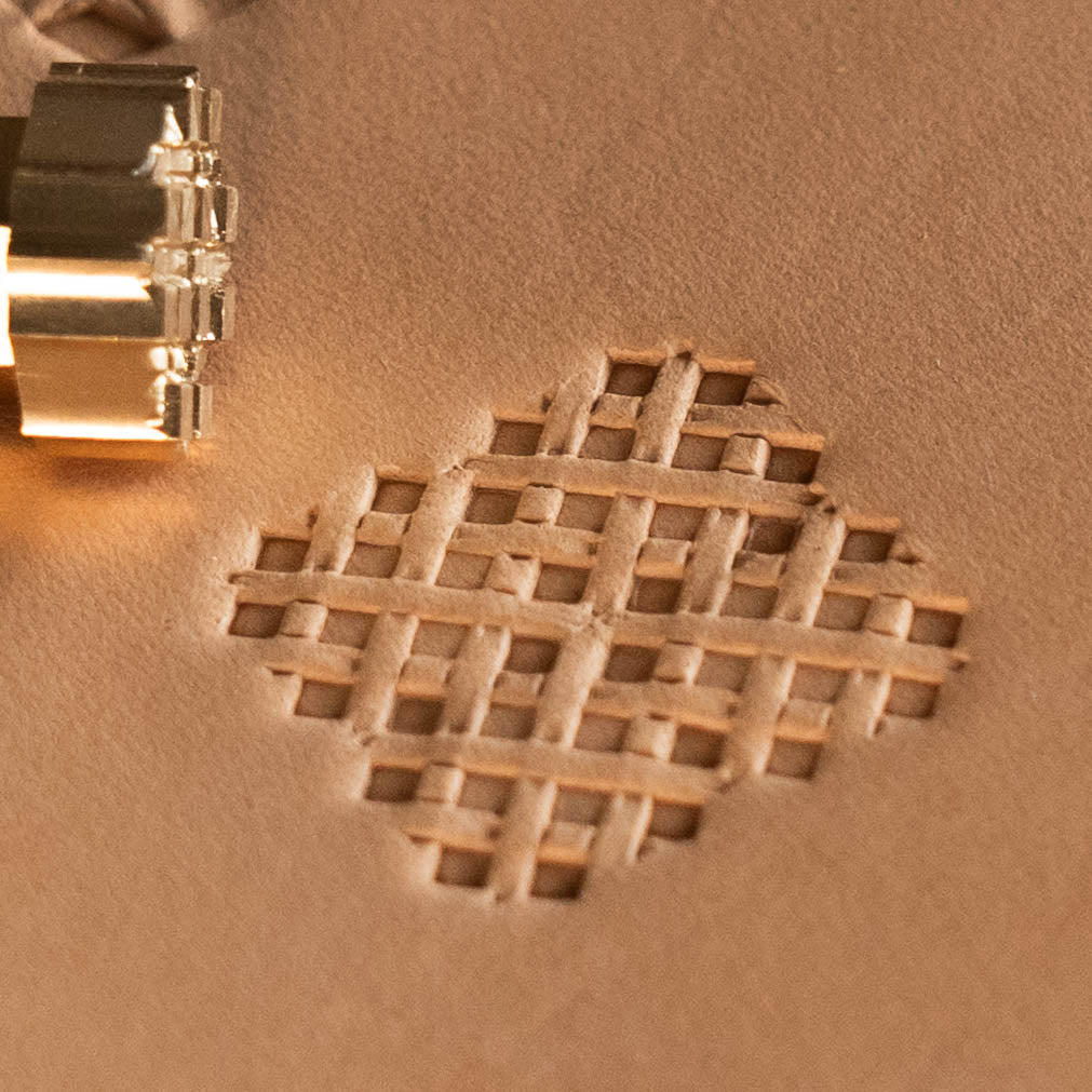 Basket Weave Leather Stamp – Diamond Grid