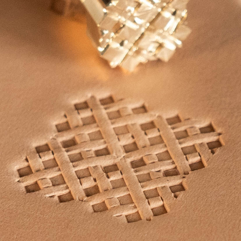 LT306 Basket Weave Leather Stamping Tool–Diamond Grid Basket Weave 15x15mm (7/12" x 7/12")