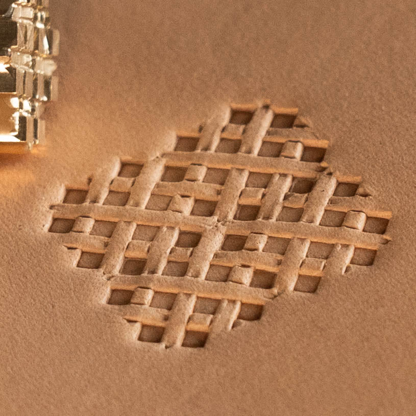 LT306 Basket Weave Leather Stamping Tool–Diamond Grid Basket Weave 15x15mm (7/12" x 7/12")