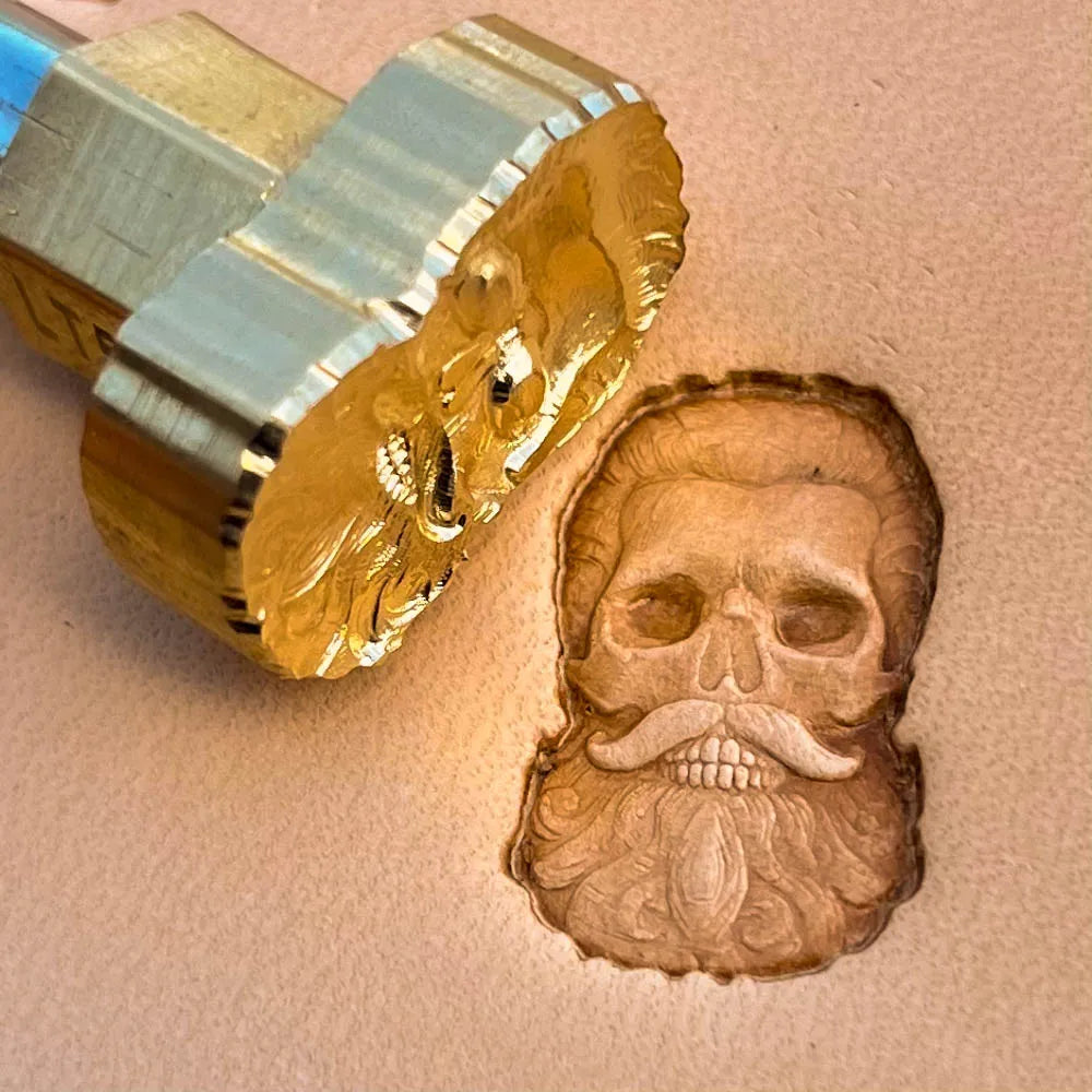 LT549 Skull Leather Stamping Tool–Bearded Gentleman Skull 22x14mm (13/15" x 5/9")