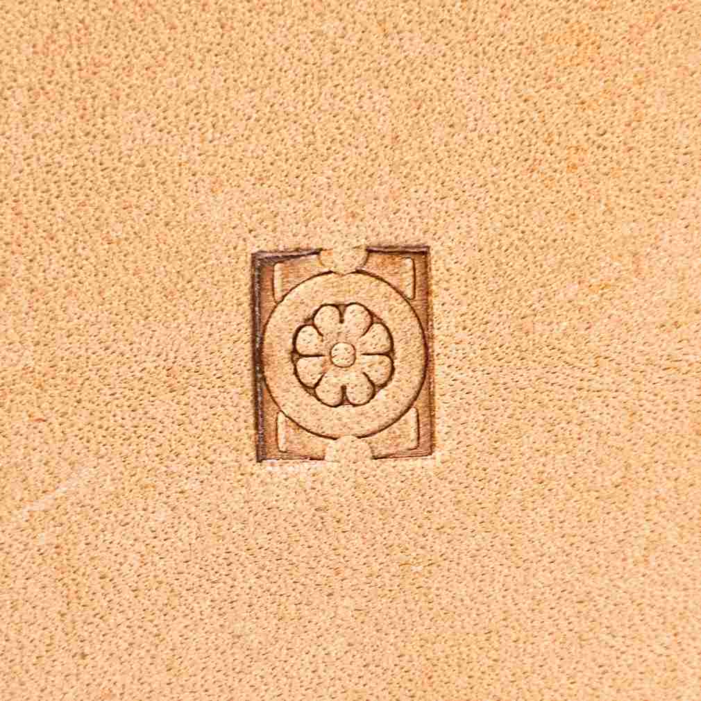 LT134 Flower Leather Stamping Tool–Circle Border Flower 11x9mm (7/16" x 5/14")