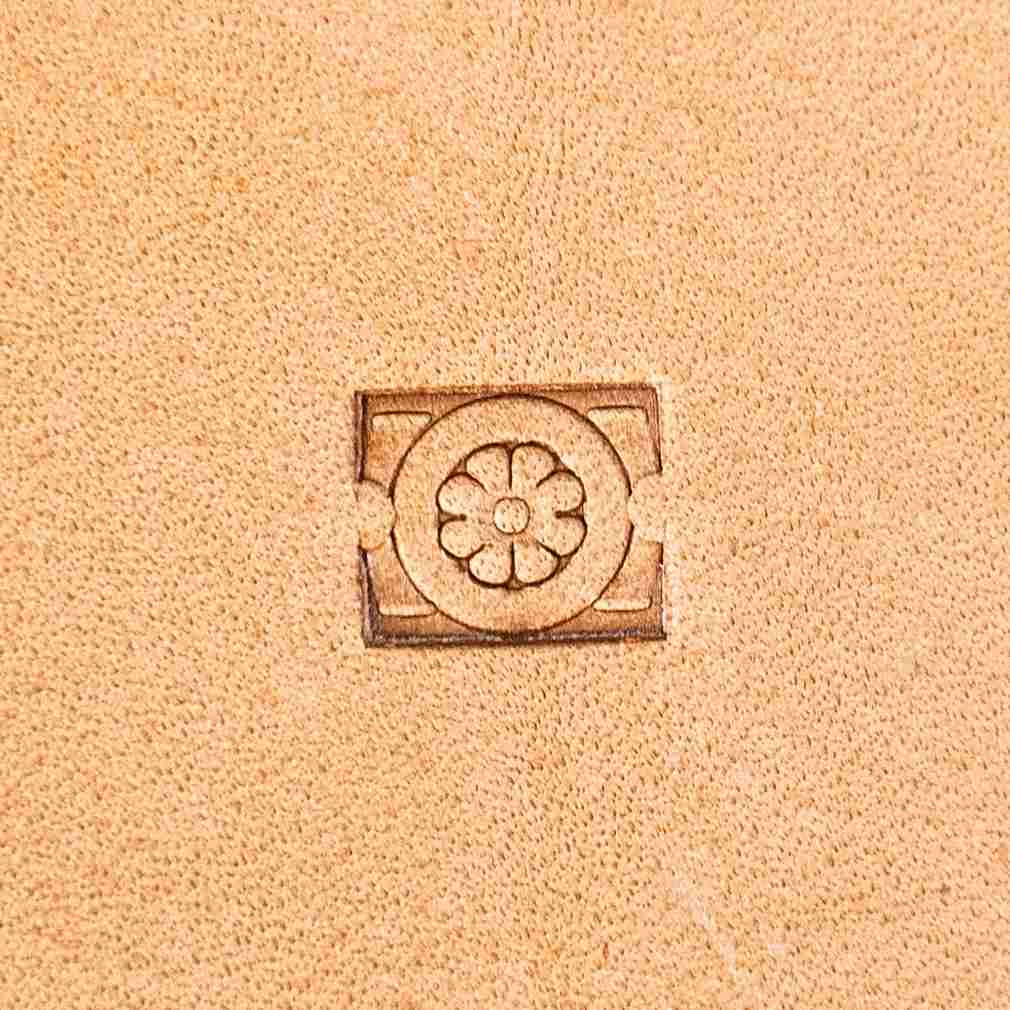 LT134 Flower Leather Stamping Tool–Circle Border Flower 11x9mm (7/16" x 5/14")
