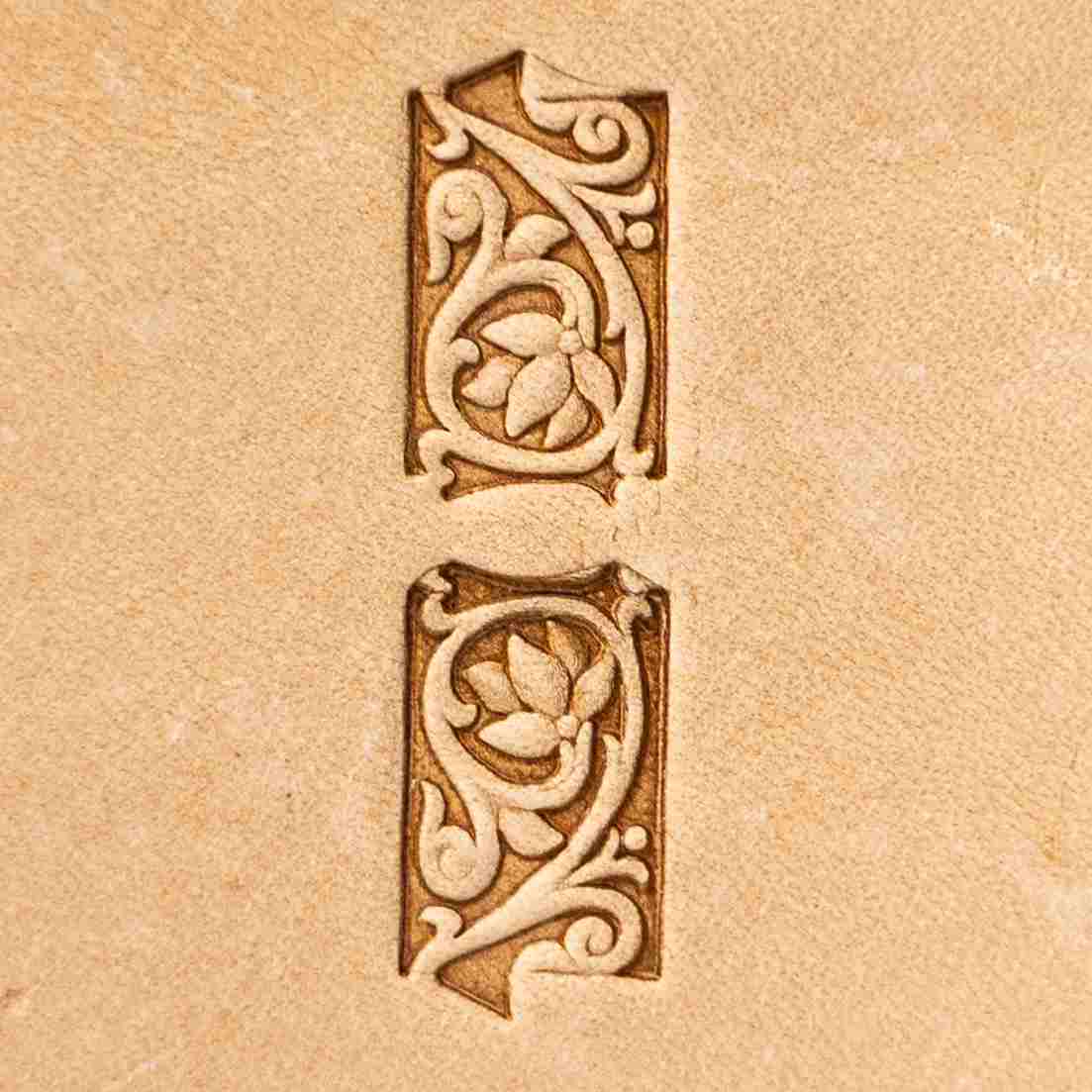 LT101 Flower Leather Stamping Tool–Ornate Border Flower 17x10mm (2/3" x 2/5")