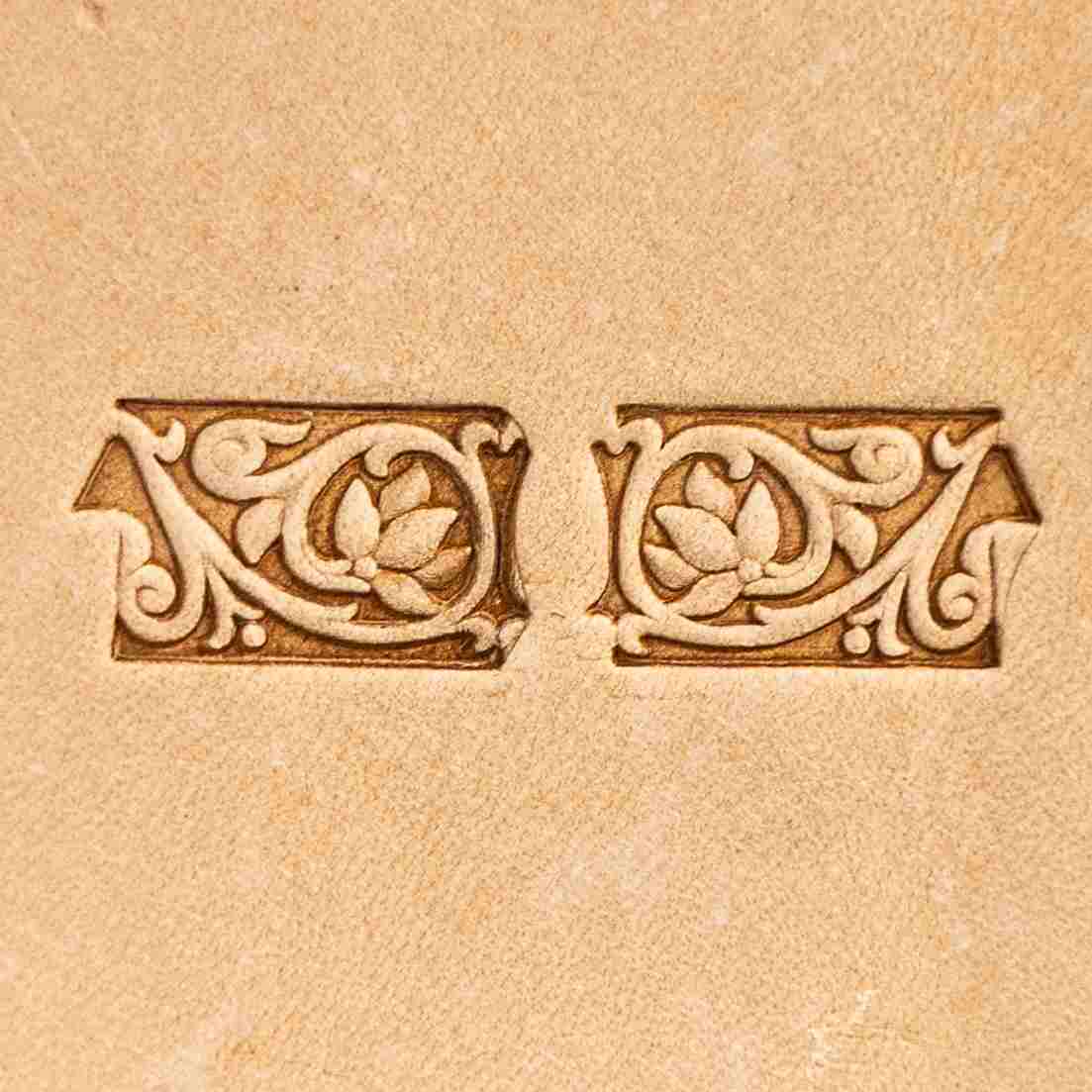 LT101 Flower Leather Stamping Tool–Ornate Border Flower 17x10mm (2/3" x 2/5")
