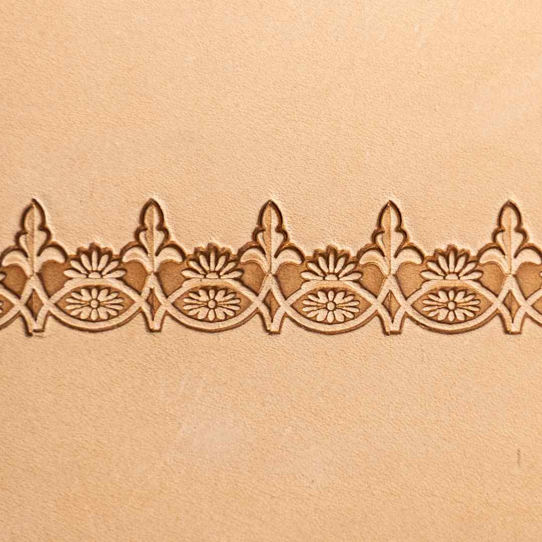 LT163 Flower Leather Stamping Tool–Floral Border Flower 16x15mm (5/8" x 7/12")