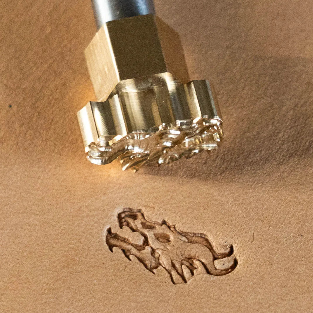 LT671 Dragon Leather Stamping Tool–Skull Dragon 13x17mm (1/2" x 2/3")