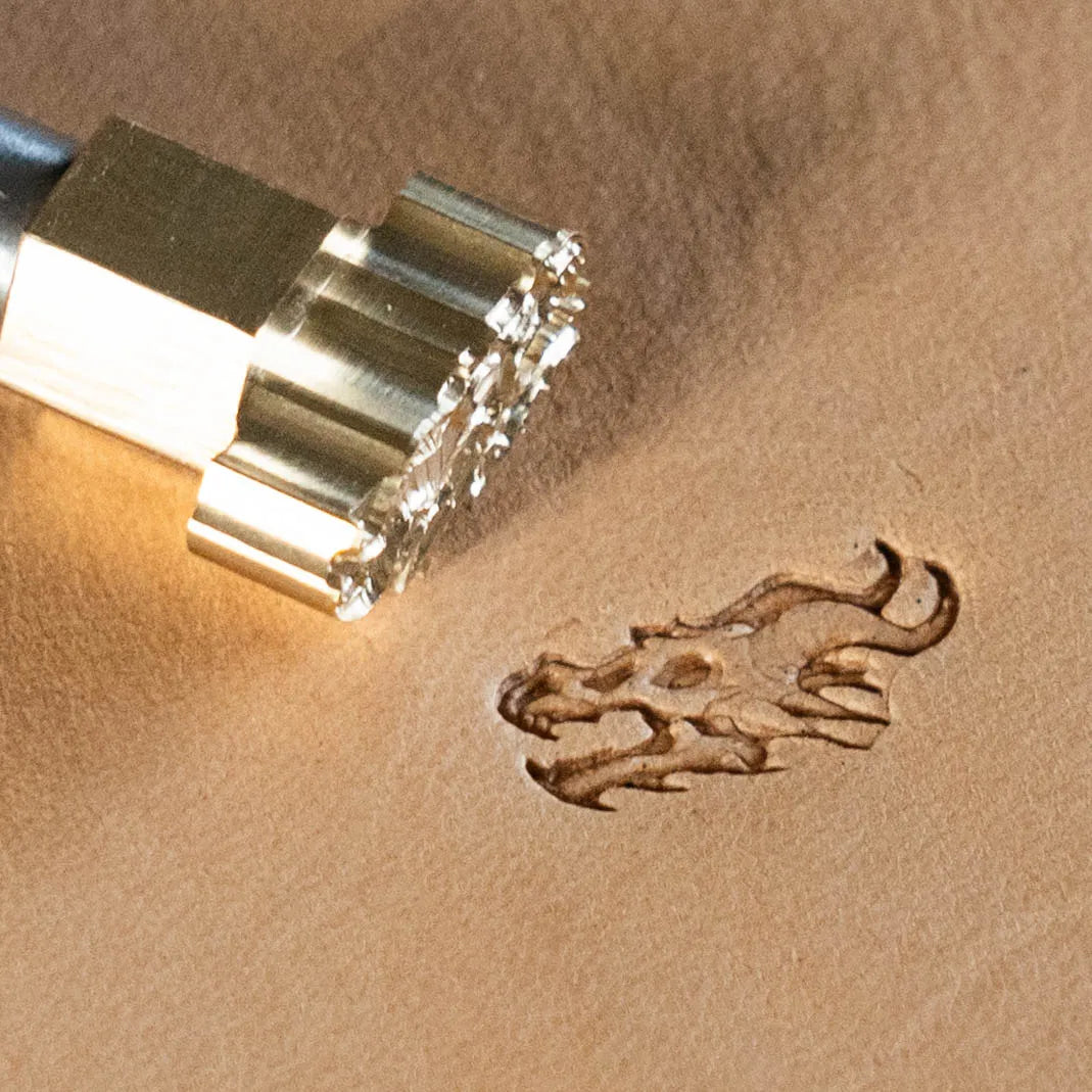 LT671 Dragon Leather Stamping Tool–Skull Dragon 13x17mm (1/2" x 2/3")