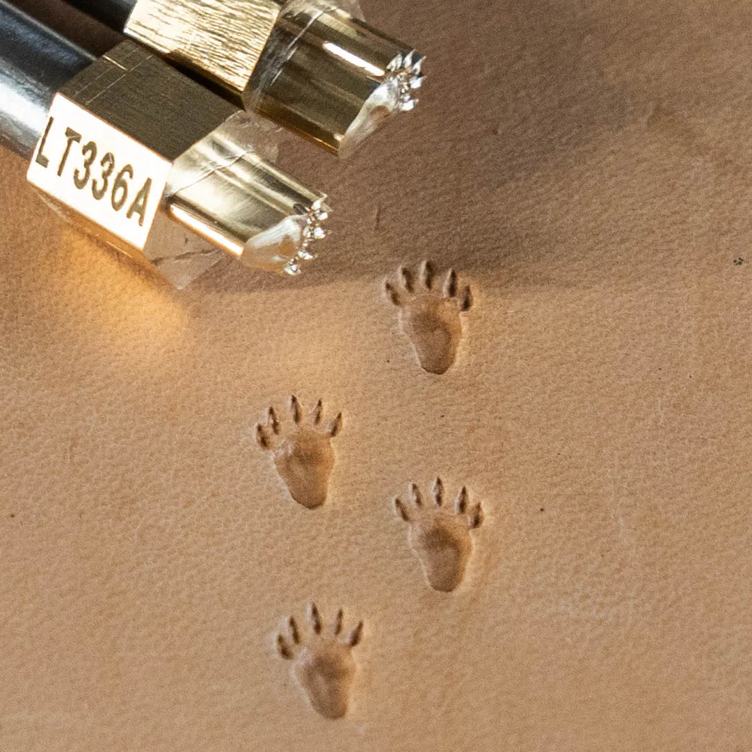 LT336A+B Bear Leather Stamping Tool–Tracks Paw Bear 07x10mm (3/11" x 2/5")