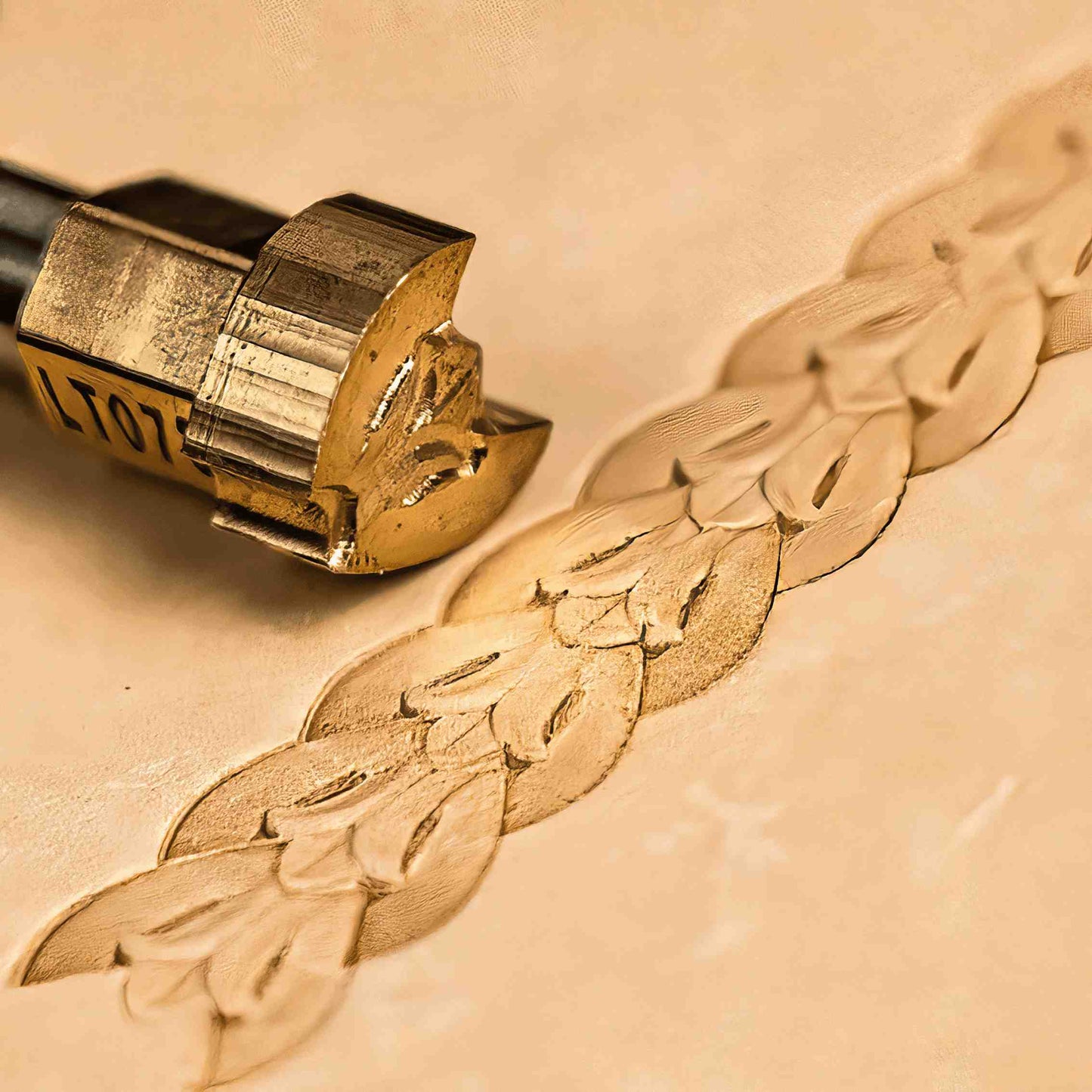 Pattern Leather Stamp – Leaf Border