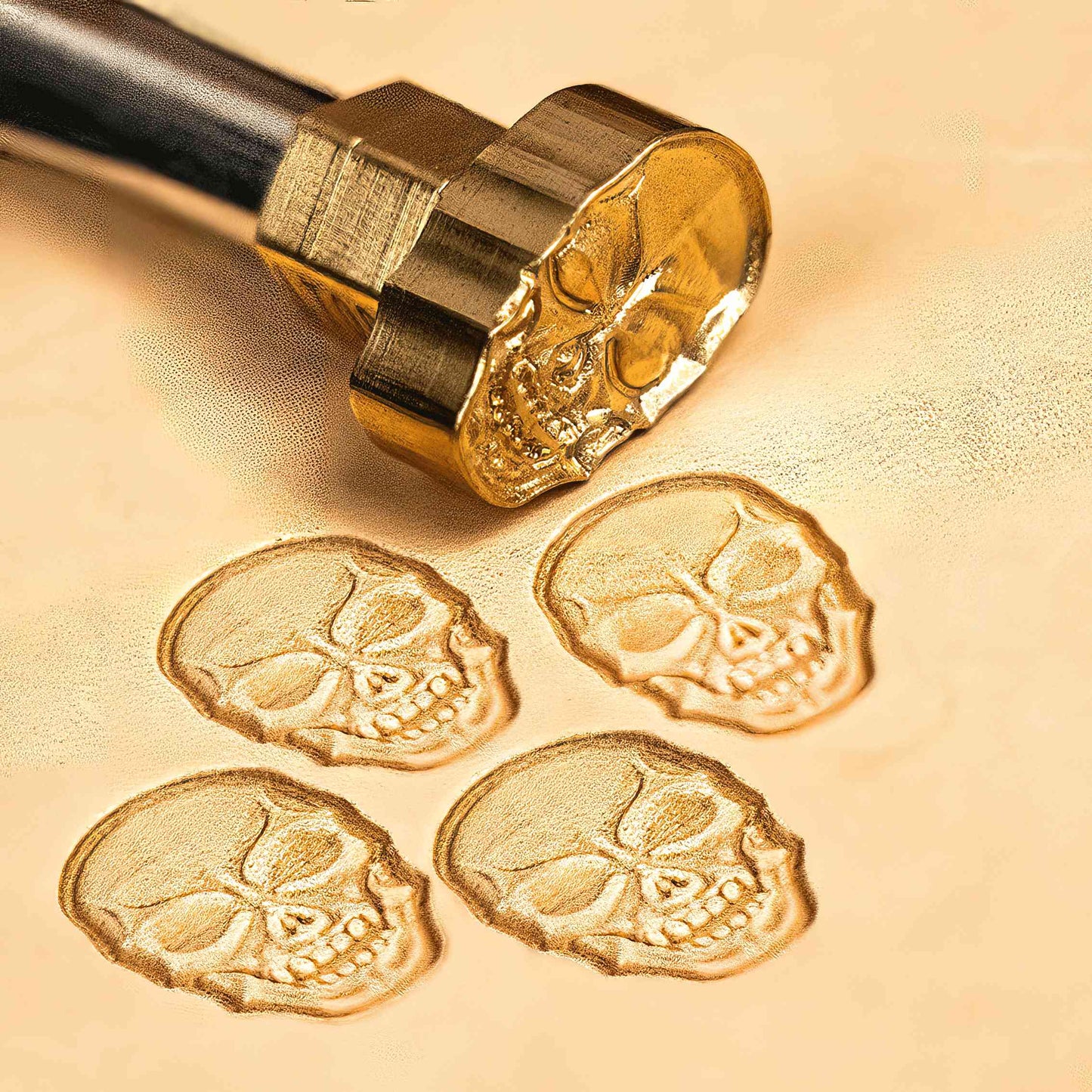 Skull Leather Stamp – Grim Face