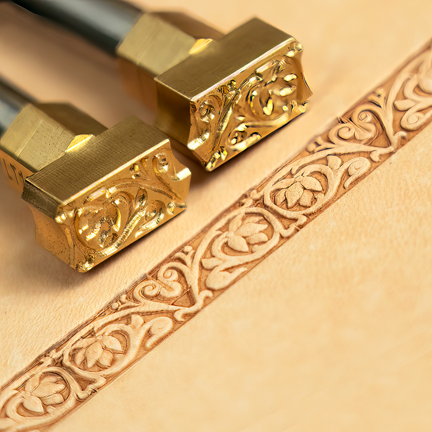 Flower Leather Stamp – Ornate Border