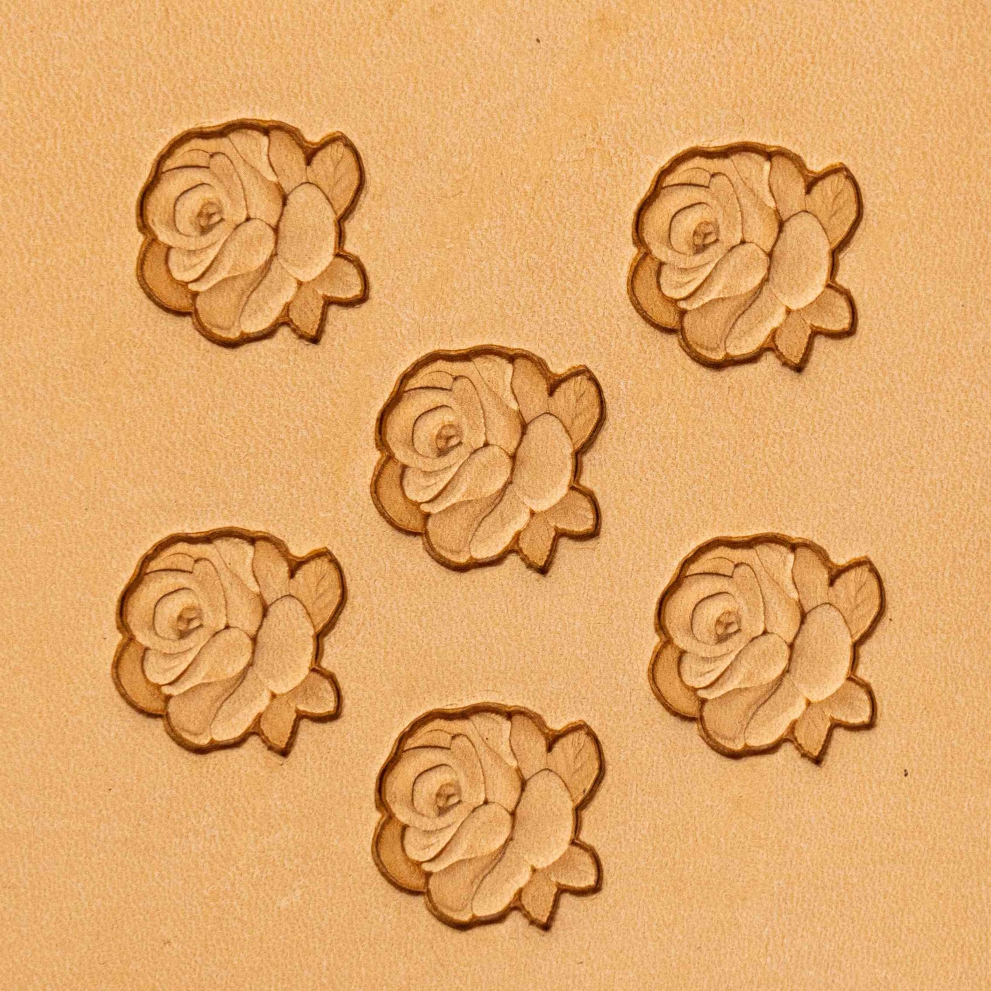 LT235 Rose Leather Stamping Tool–Small Cluster Rose 18x17mm (5/7" x 2/3")