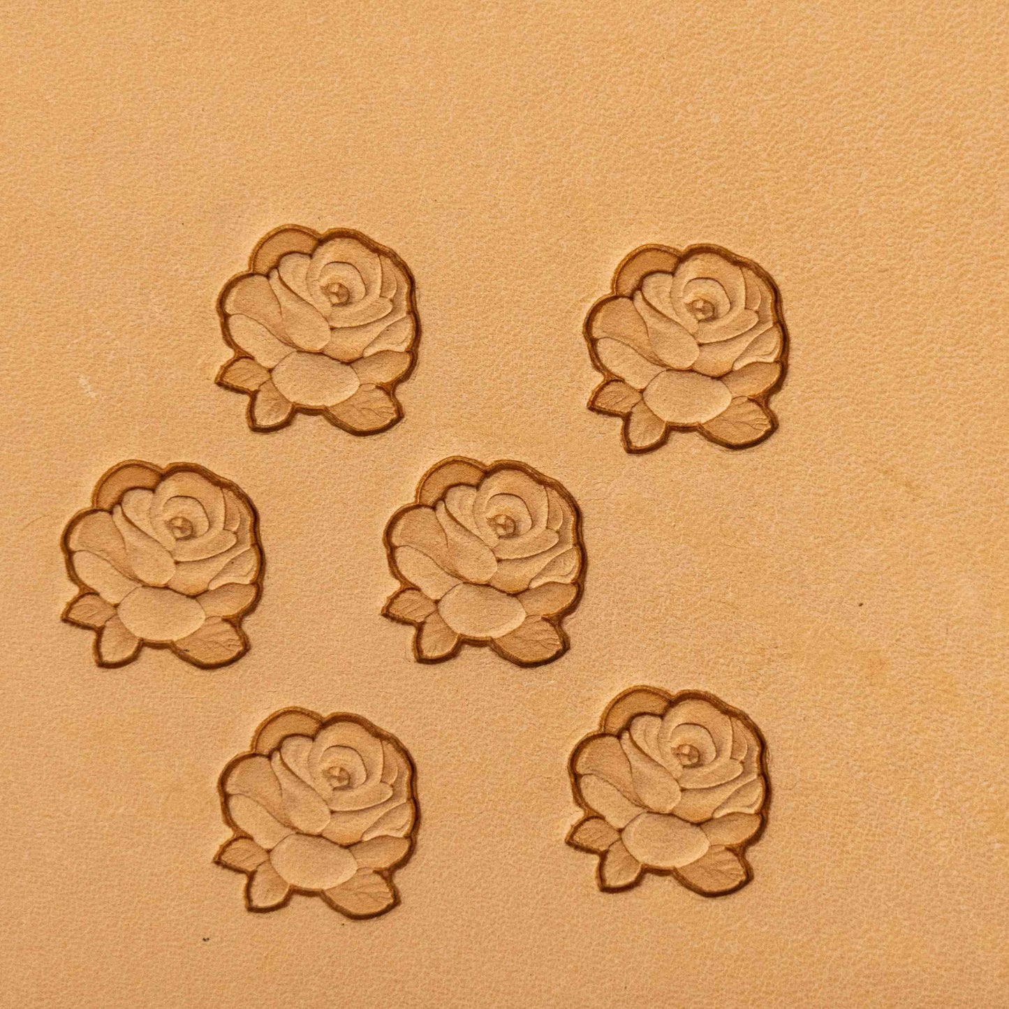 LT235 Rose Leather Stamping Tool–Small Cluster Rose 18x17mm (5/7" x 2/3")