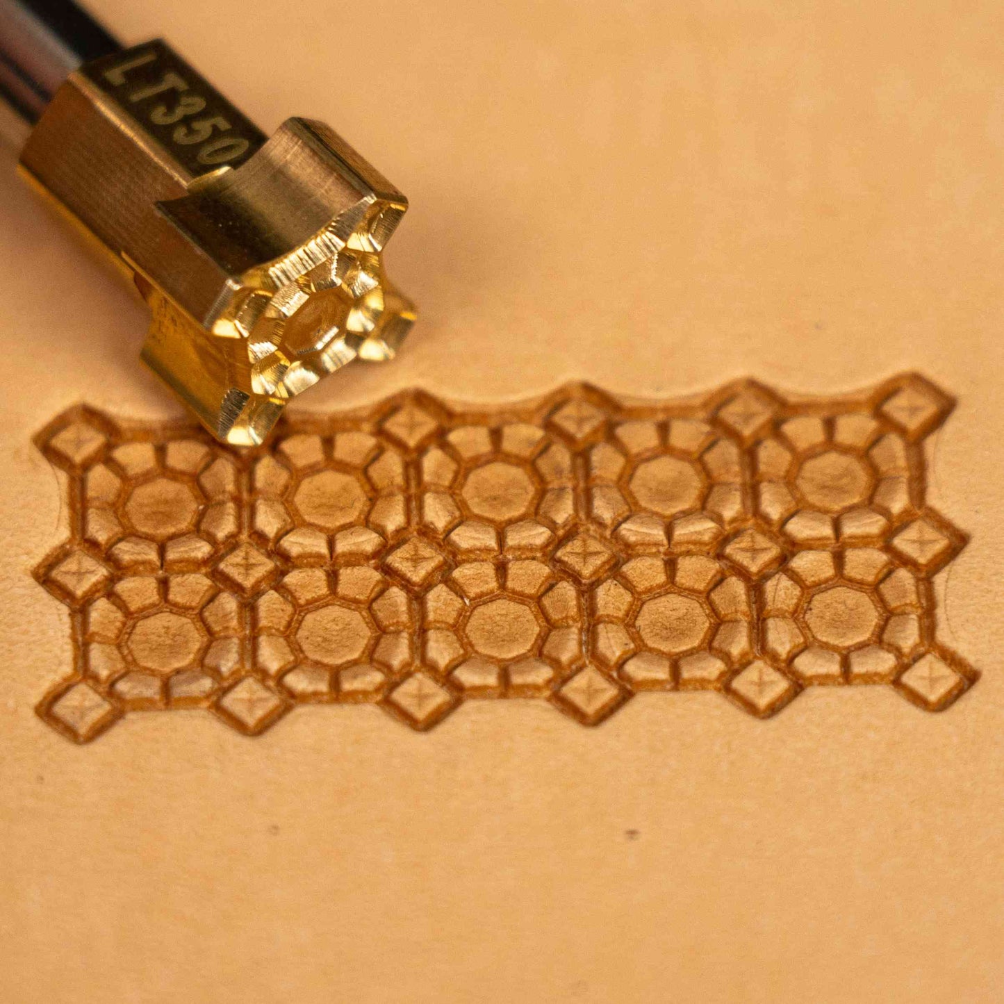 Geometric Leather Stamp – Honeycomb Style