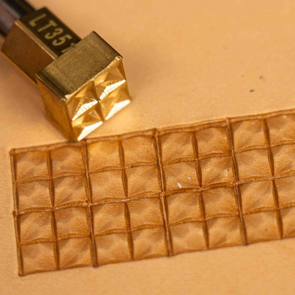 Geometric Leather Stamp – Pyramid Grid