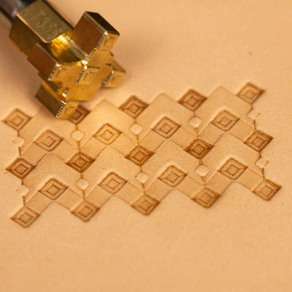 Geometric Leather Stamp – Diamond Tiles