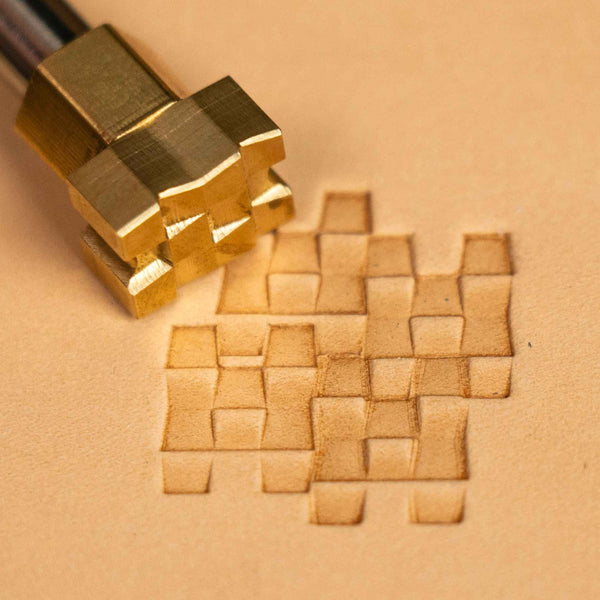 Basket Weave Leather Stamp – Interlocked Squares