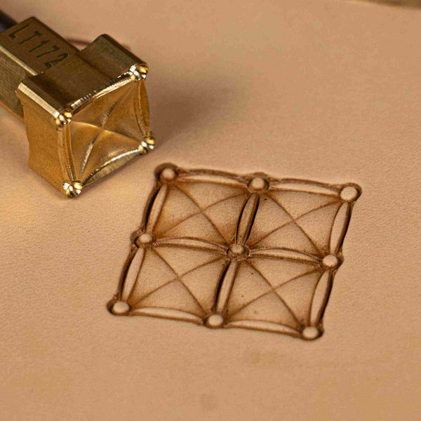 Geometric Leather Stamp – Grid Lines