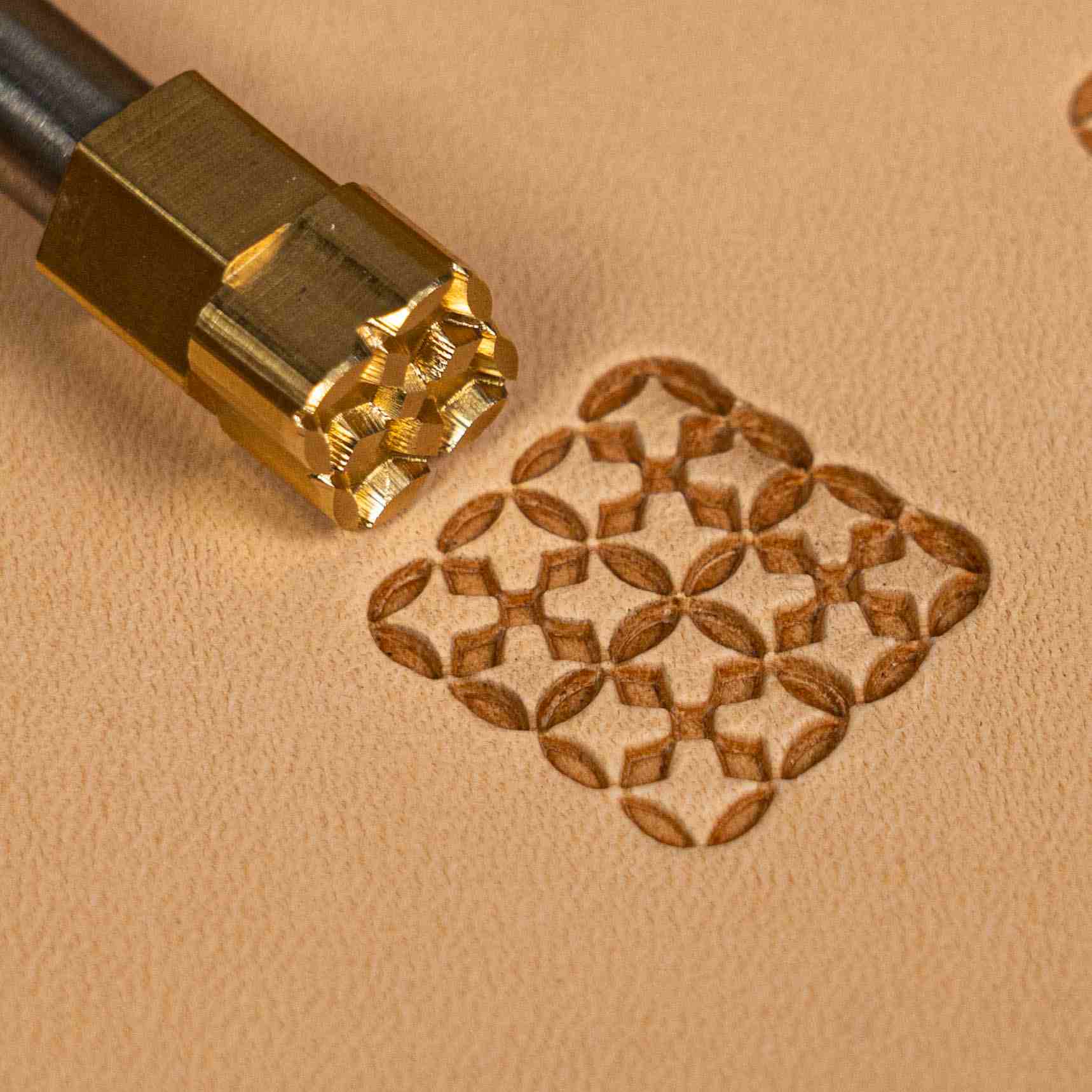 Geometric Leather Stamp – Lattice Tile
