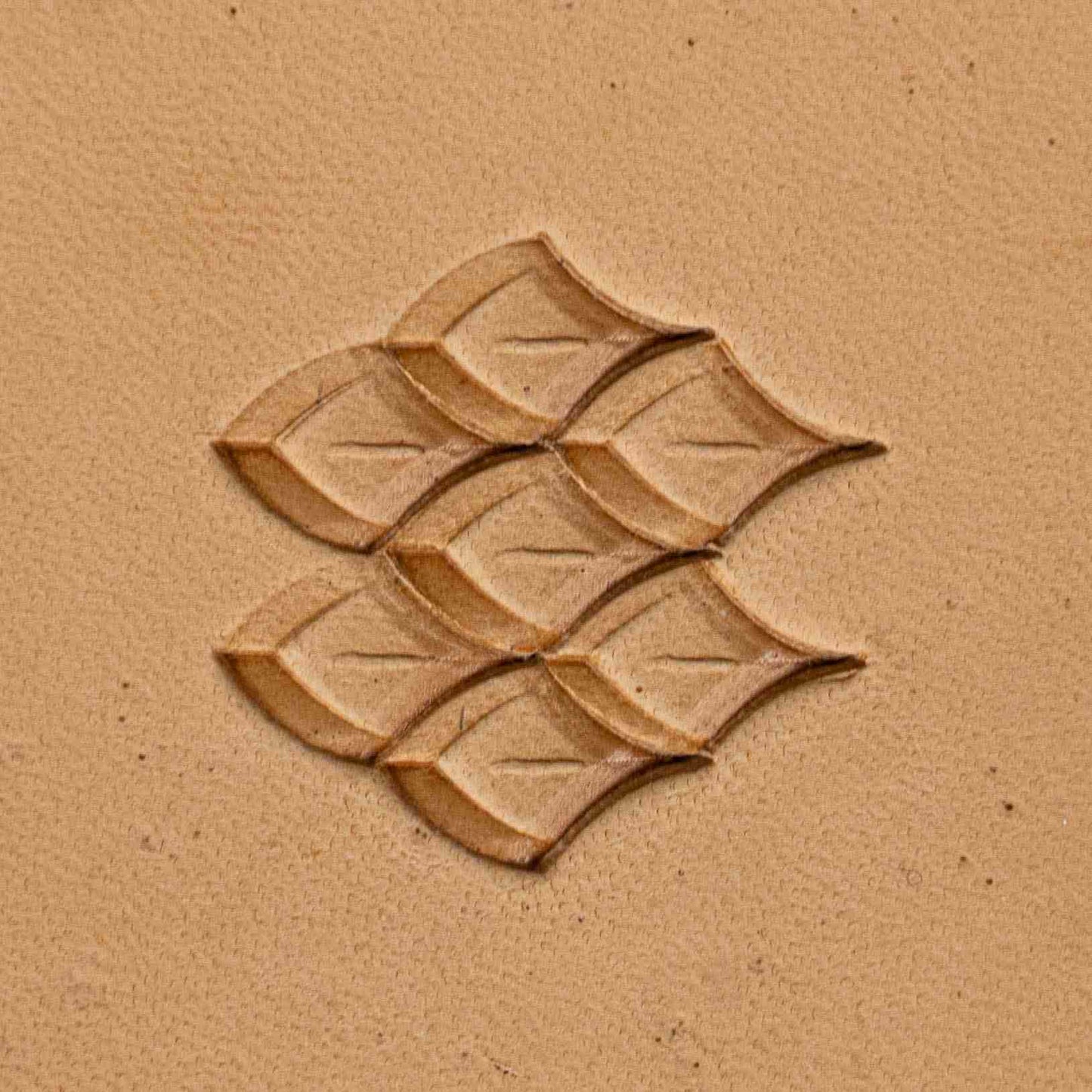 LT284 Geometric Leather Stamping Tool–Scaled Tiles Geometric 14x09mm (5/9" x 5/14")