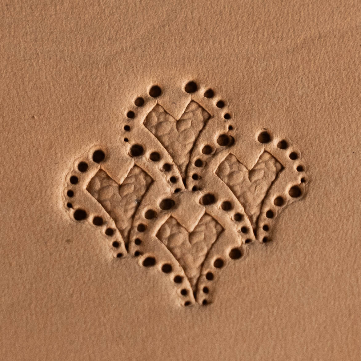 LT380 Heart Leather Stamping Tool–Dotted  Motif Heart 15x16mm (7/12" x 5/8")