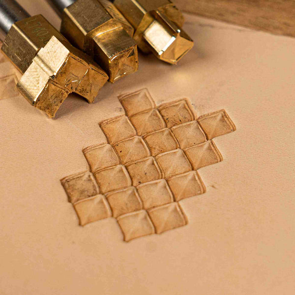 Geometric Leather Stamp – Diamond Cluster