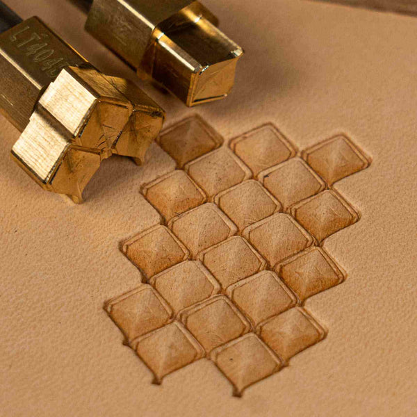 Geometric Leather Stamp – Diamond Grid
