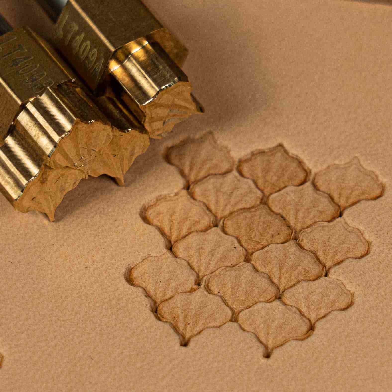 Pattern Leather Stamp – Leaf Cluster