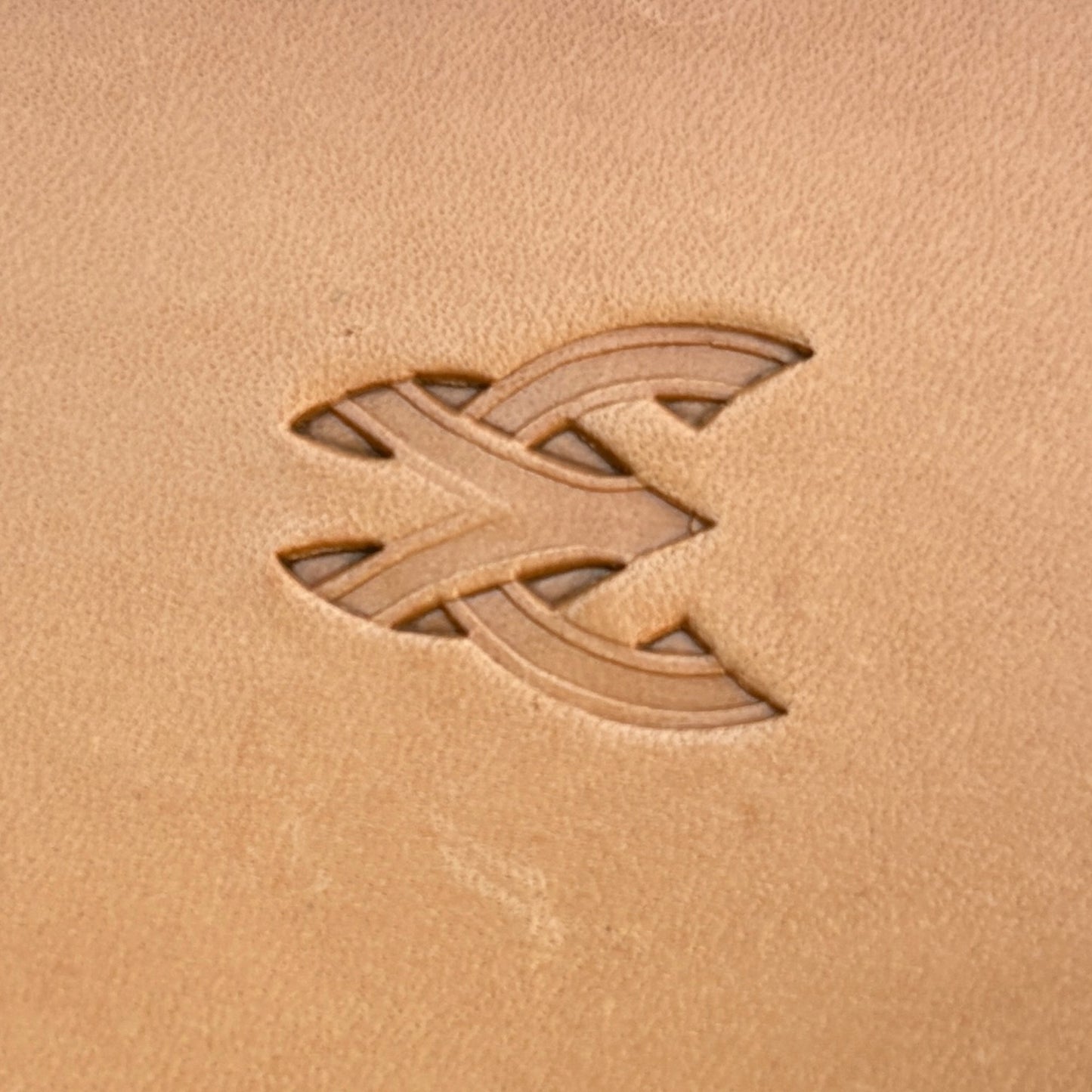 Celtic Style leather stamp LT043 — single impression on veg-tan leather