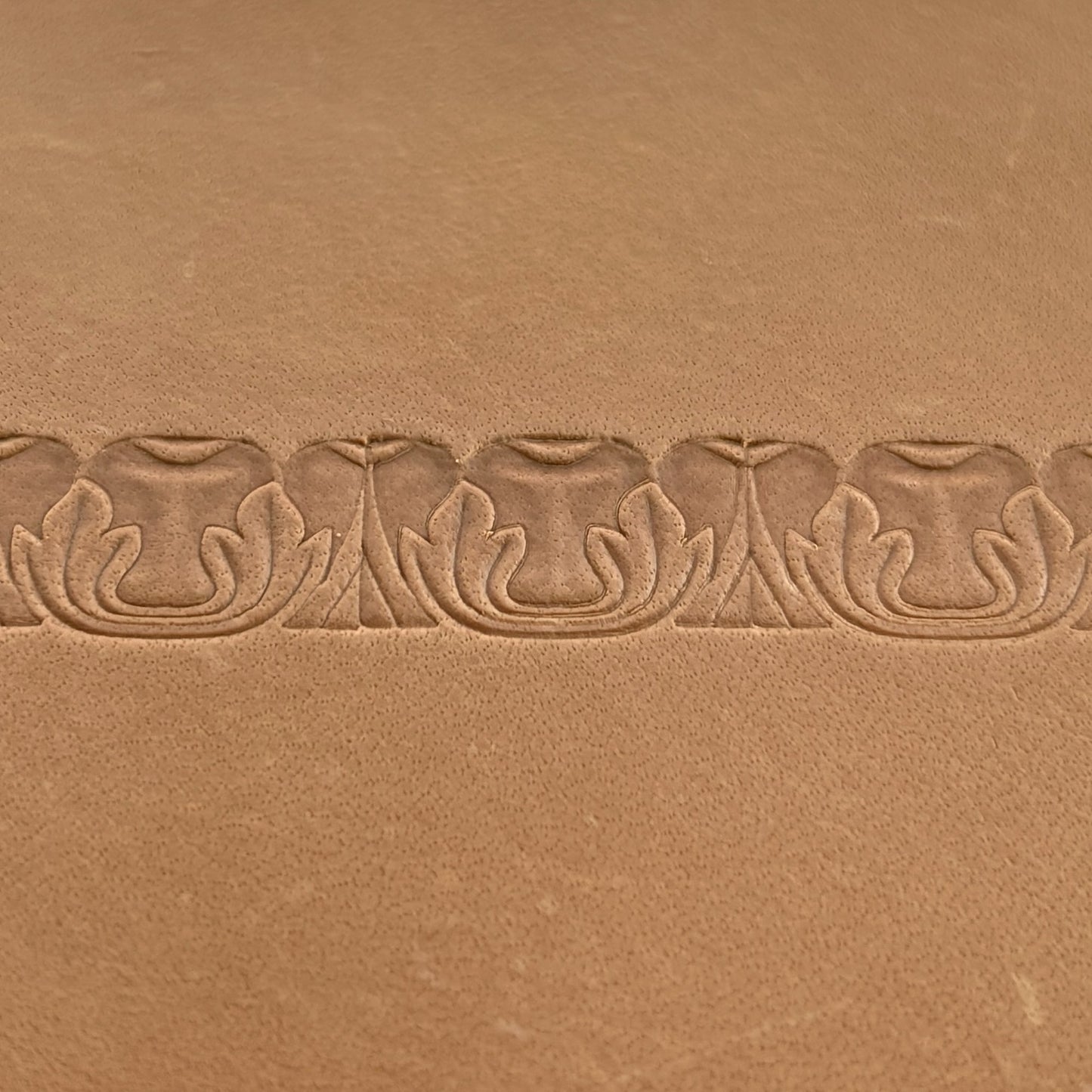 Ornate Border + Corner leather stamp LT052 — pattern imprint on veg-tan leather