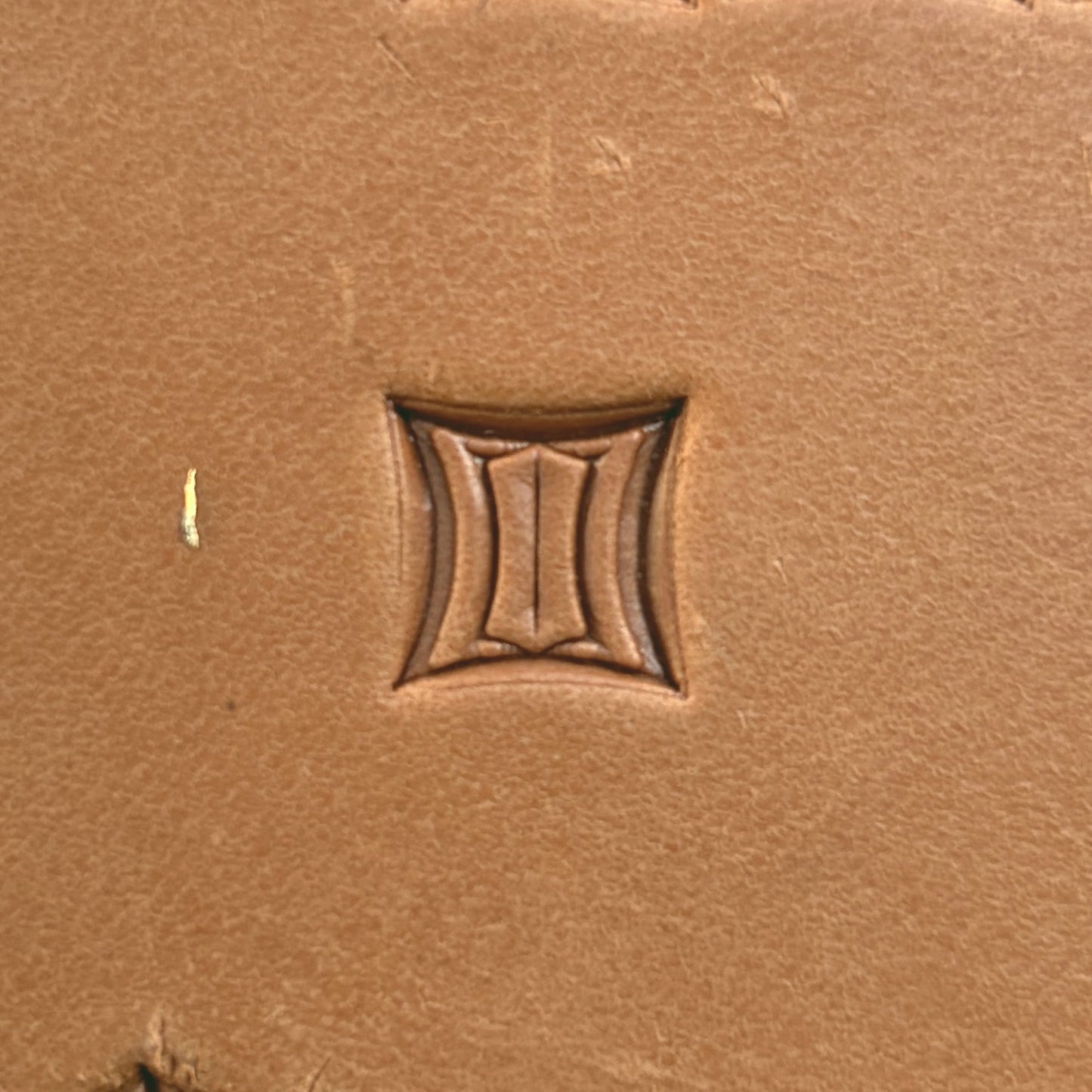 Curved Lines Geometric leather stamp LT218 — single impression on veg-tan leather