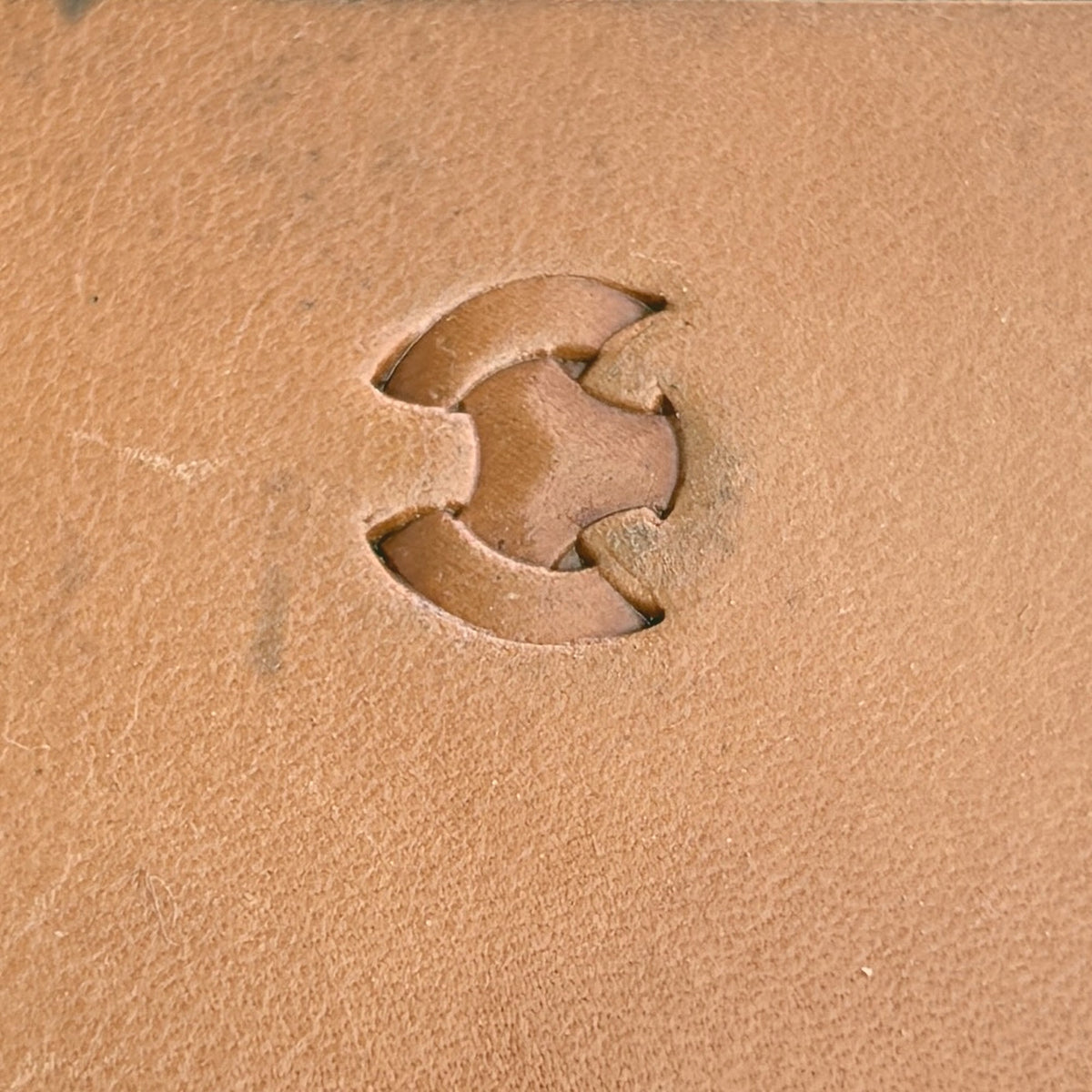 Geometric leather stamp LT286 — pattern imprint on veg-tan leather