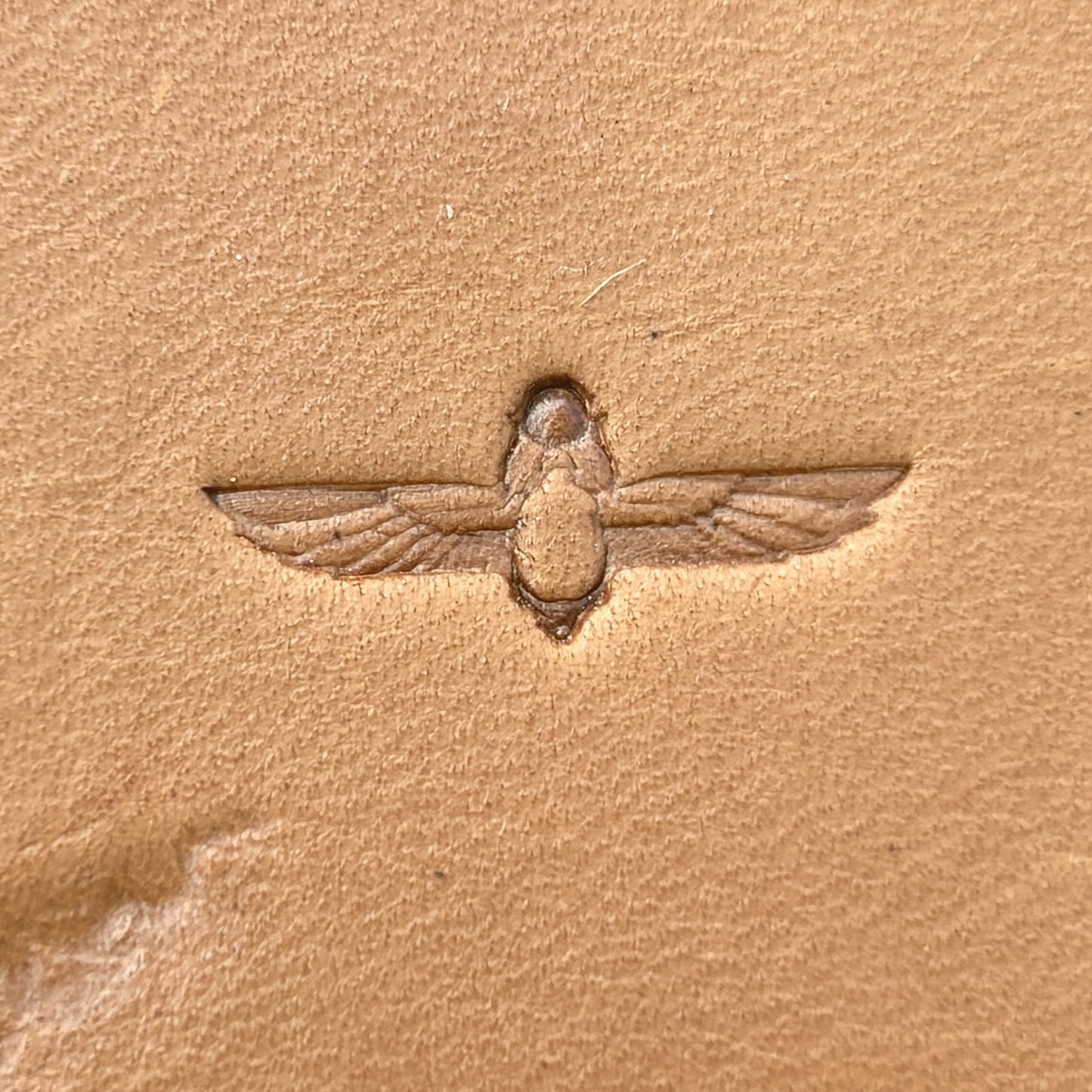 Egyptian Ankh leather stamp LT689 — single impression on veg-tan leather