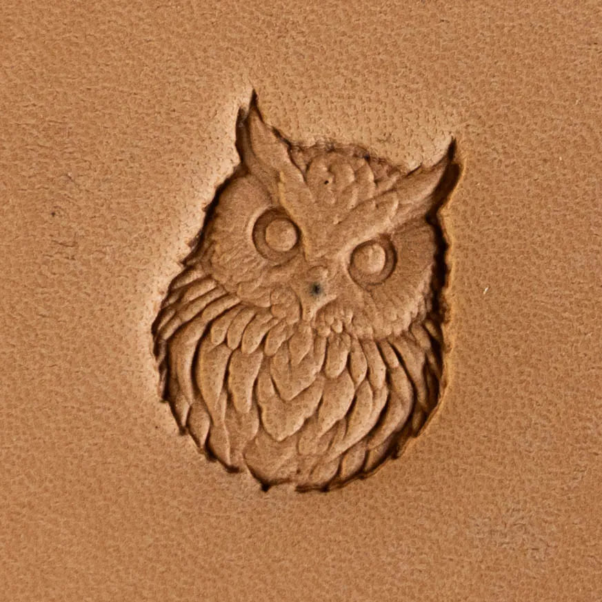 Owl Leather Stamp – Fluffy Face