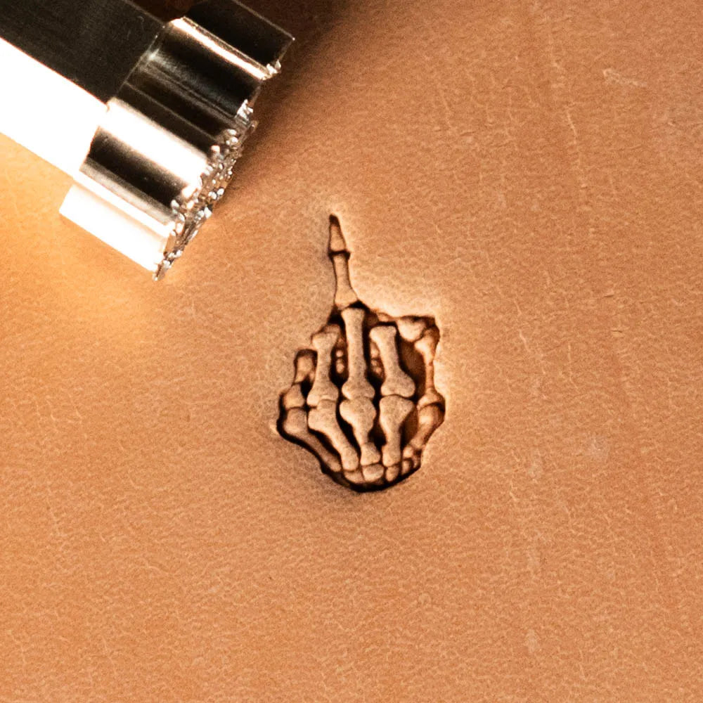 LT634 Middle Finger Skeleton Hand Leather Stamping Tool– Middle Finger Skeleton Hand 11x17mm (7/16" x 2/3")