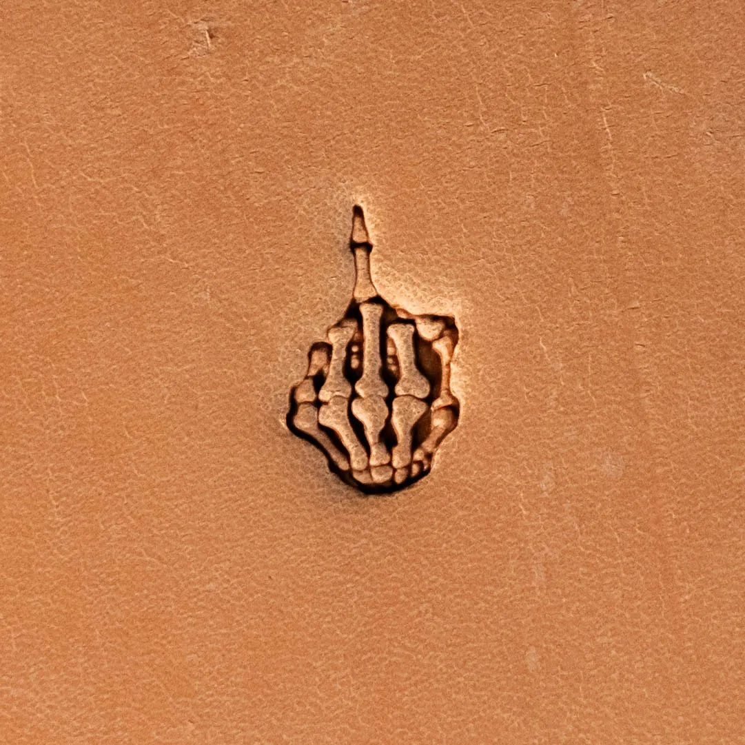 LT634 Middle Finger Skeleton Hand Leather Stamping Tool– Middle Finger Skeleton Hand 11x17mm (7/16" x 2/3")