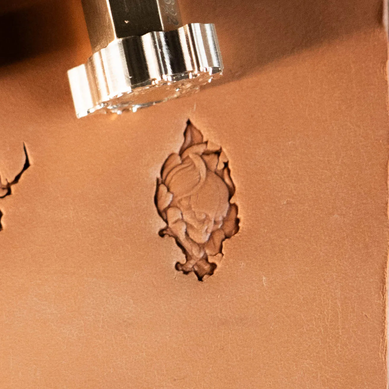 LT622 Skull Leather Stamping Tool–Leaf Shape Skull 12x22mm (7/15" x 13/15")