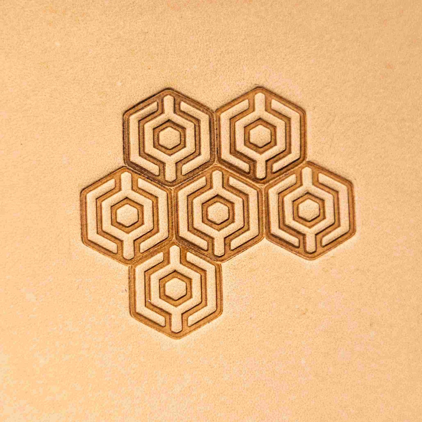 Leather Stamping Tool LT003 14x13mm from Geometric Leather Stamp collection, multiple imprint on leather, modern Geometric design