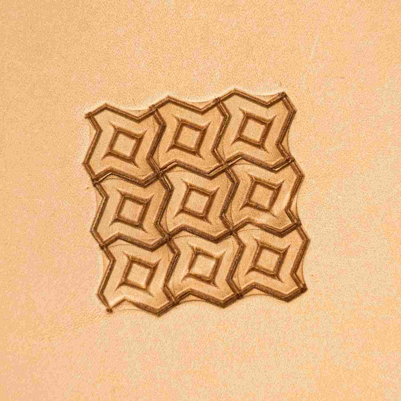 LT026 Geometric Leather Stamping Tool–3D Tiled Geometric