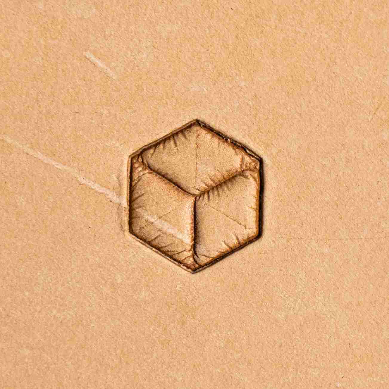 LT062 Geometric Leather Stamping Tool–Cube Illusion Geometric 15x13mm (9/16"x1/2")