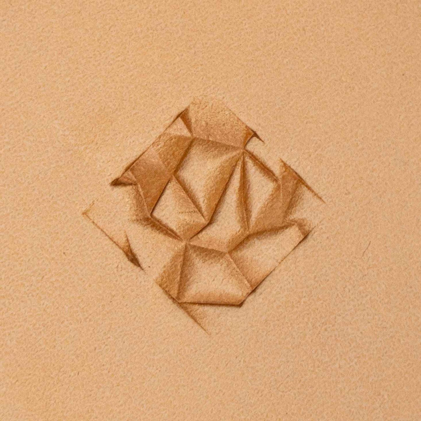 LT051 Geometric Leather Stamping Tool–Origami Style Geometric 16x16mm (5/8"x5/8")