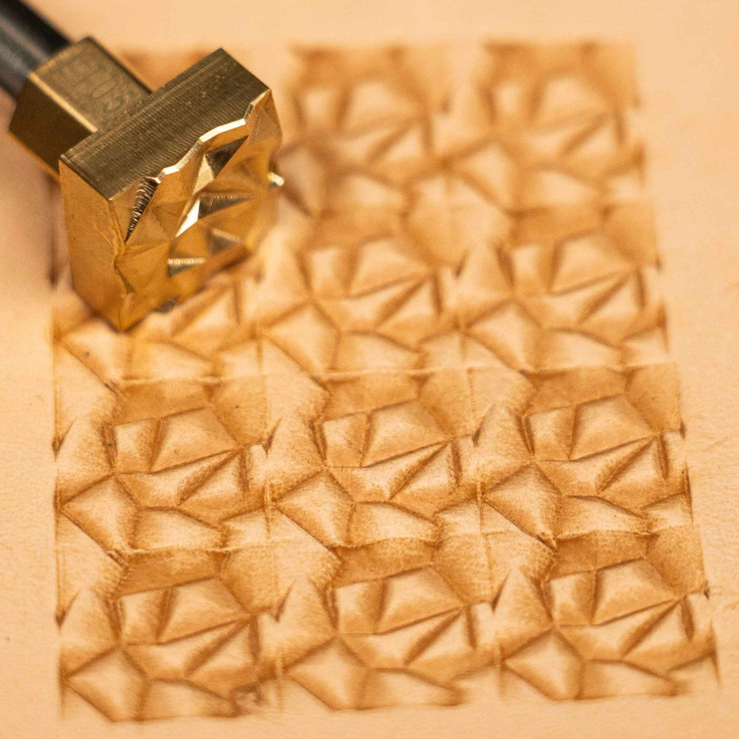 Geometric Leather Stamp – Origami Style