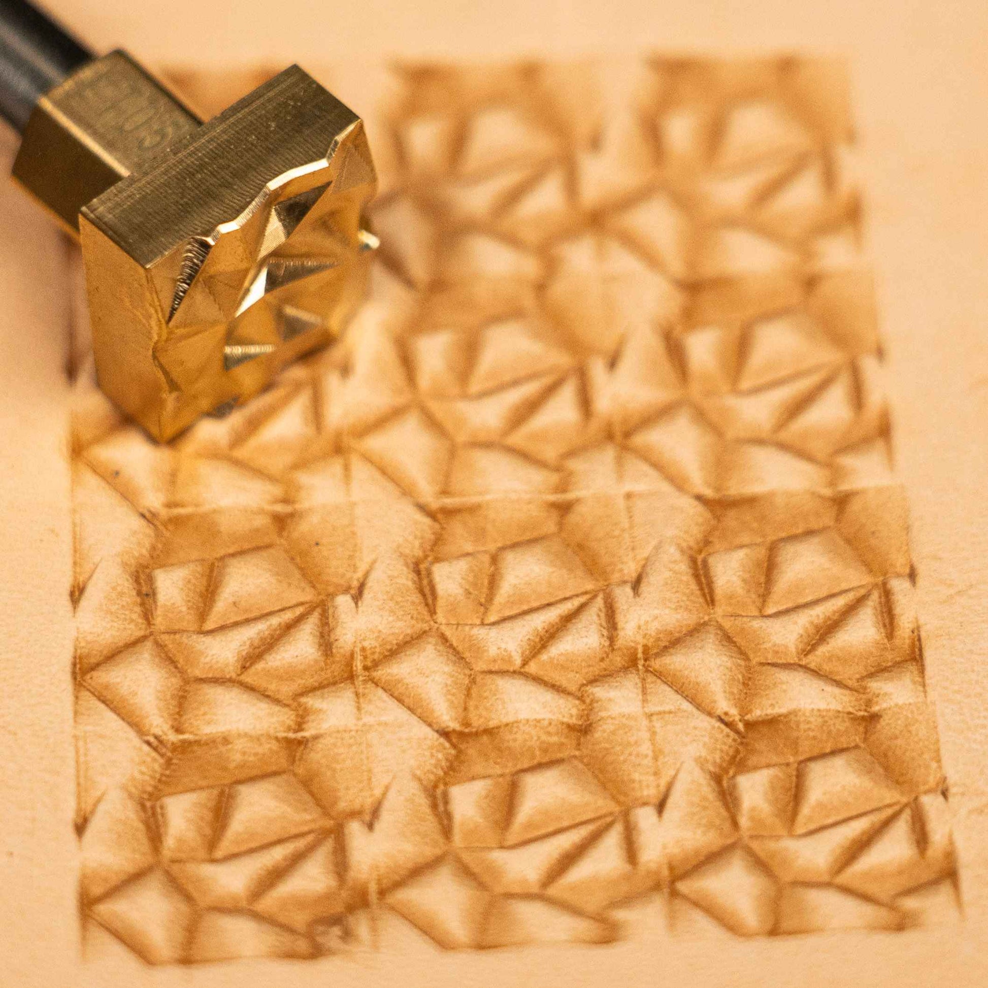Geometric Leather Stamp – Origami Style