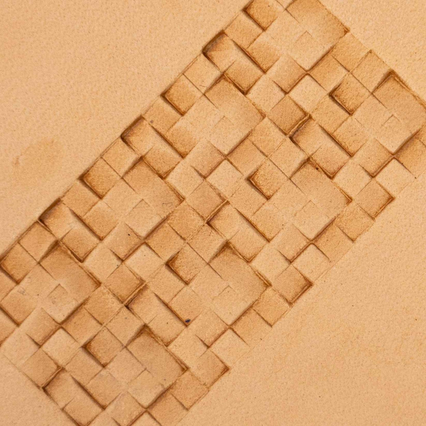 LT113 Basket Weave Leather Stamping Tool–Interlocking Squares Basket Weave 14x14mm (5/9" x 5/9")
