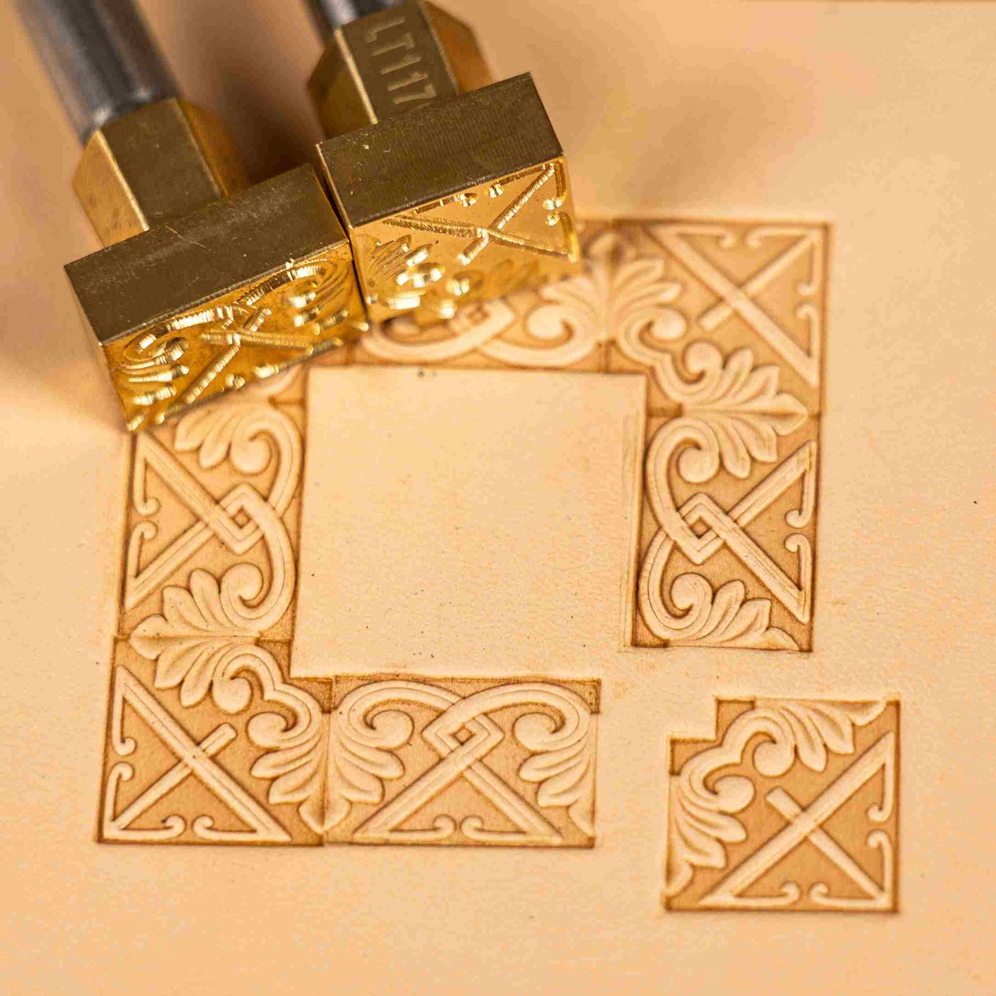 LT117 Border and Corner Premium Leather Stamping Tools for Professional Crafters-18x12mm size