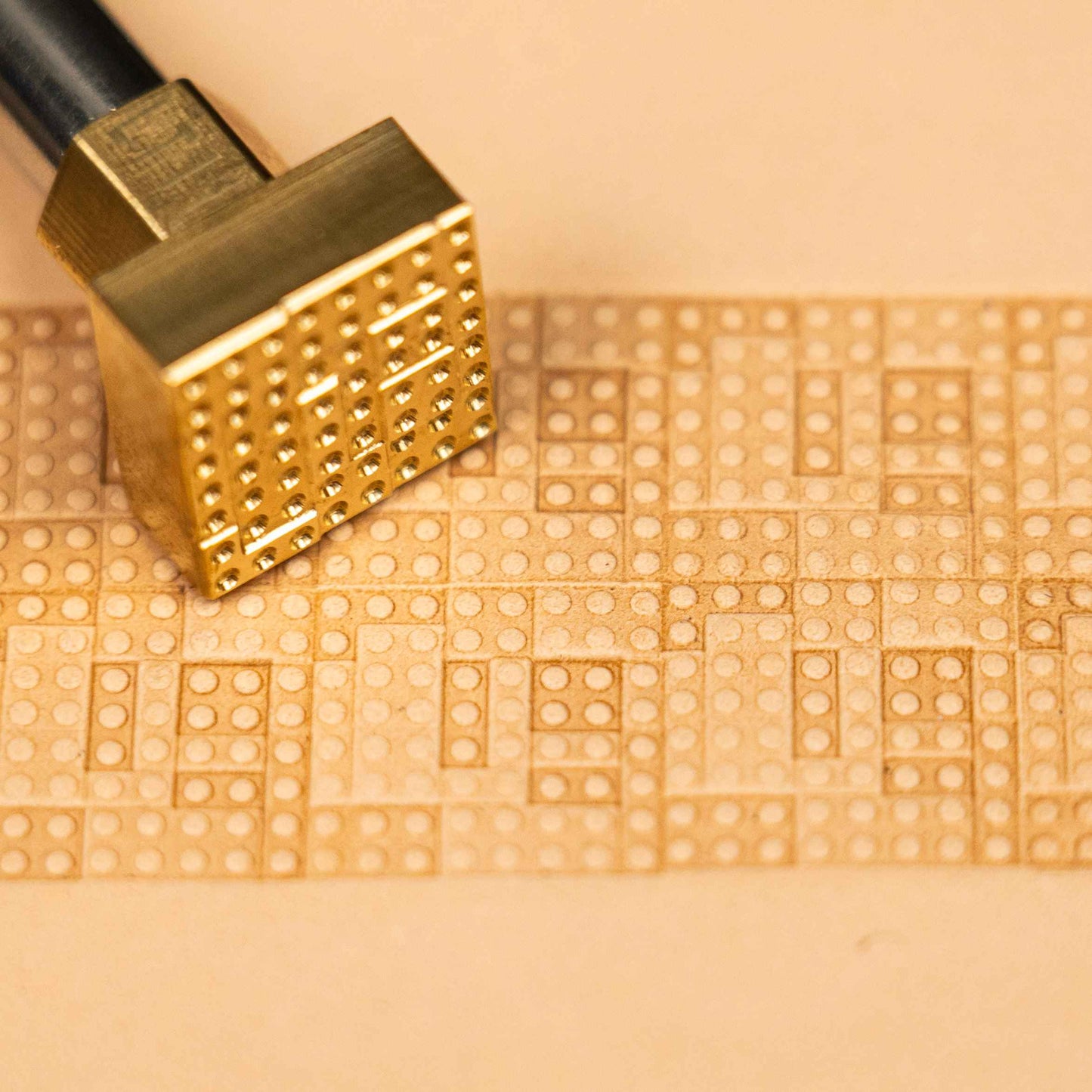 Geometric Leather Stamp – Dotted Grid