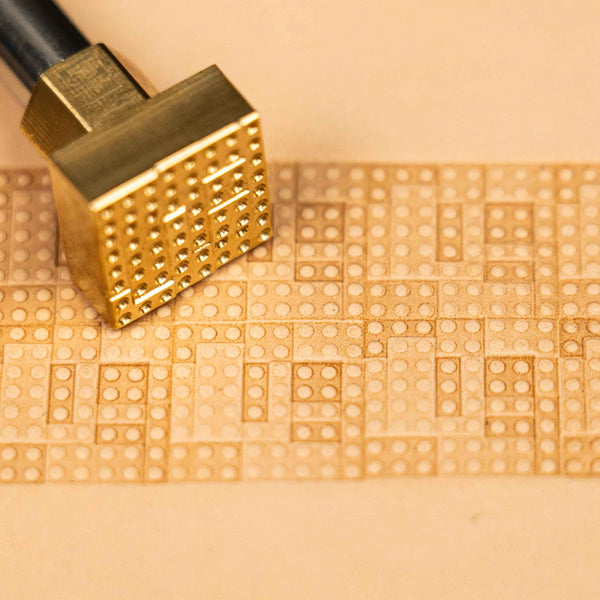 Geometric Leather Stamp – Dotted Grid