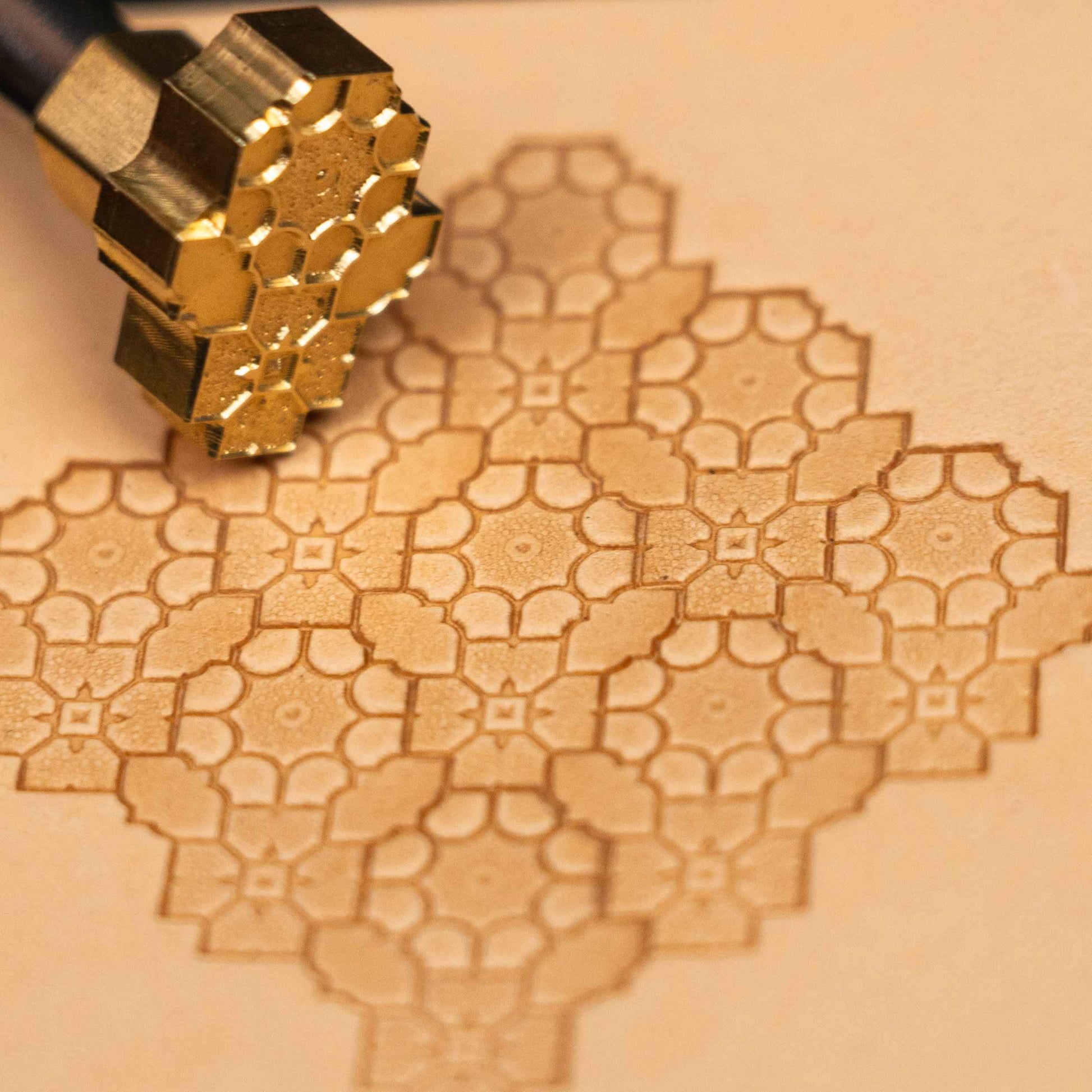 Geometric Leather Stamp – Mosaic Pattern