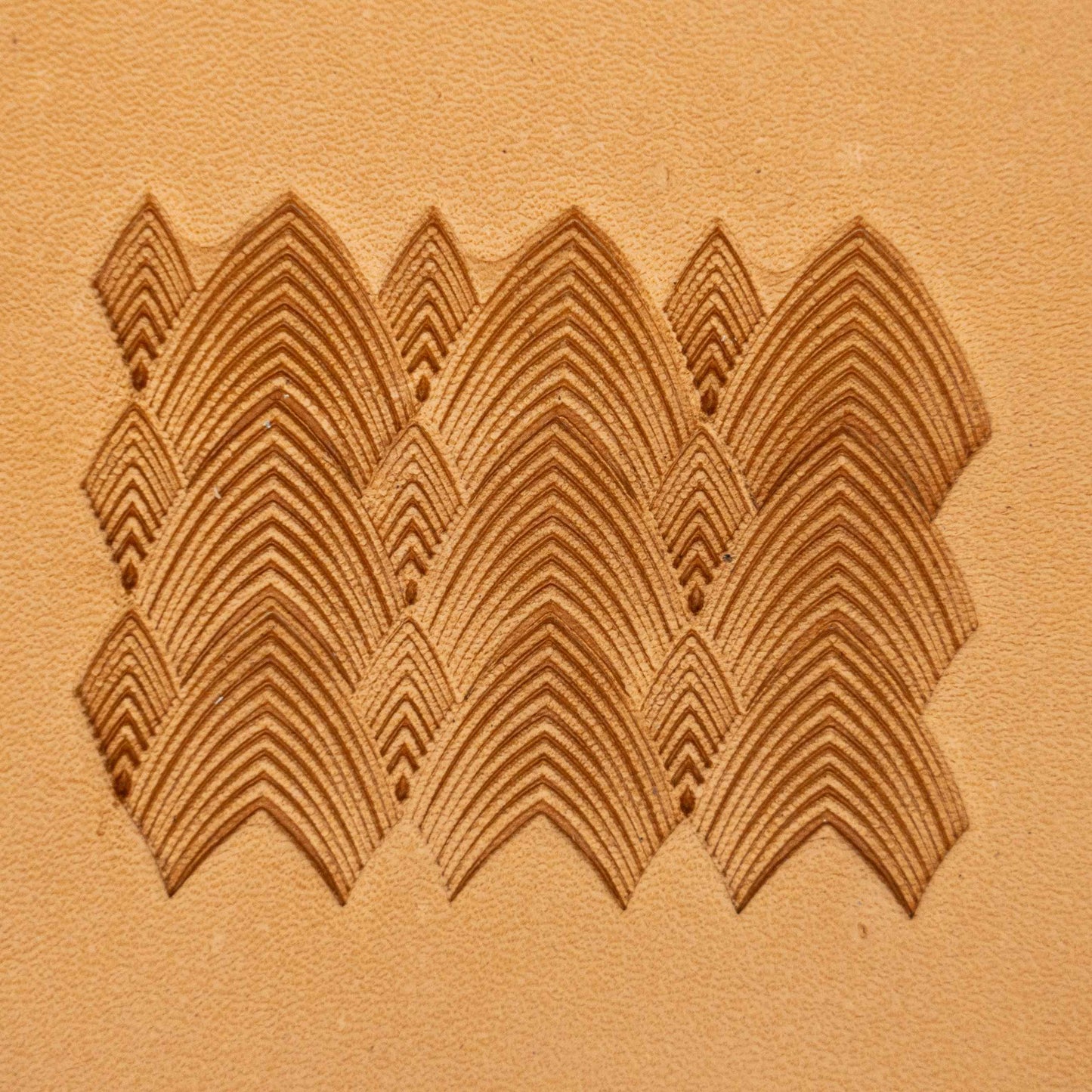 LT141 Geometric Leather Stamping Tool–Layered Chevron Geometric 19x17mm (3/4" x 2/3")